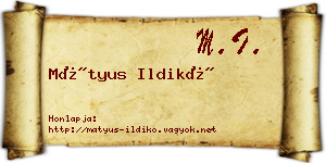Mátyus Ildikó névjegykártya